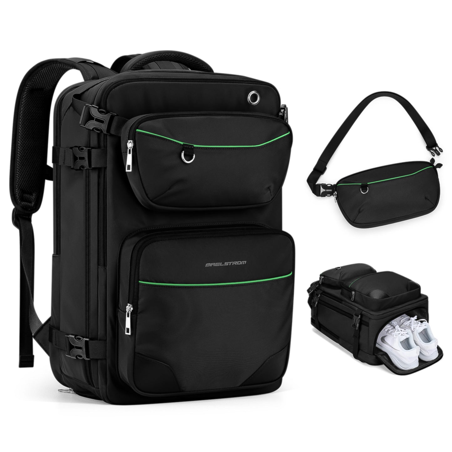 Maelstrom Travel Backpack for Men Women, 35L Carry on Backpack