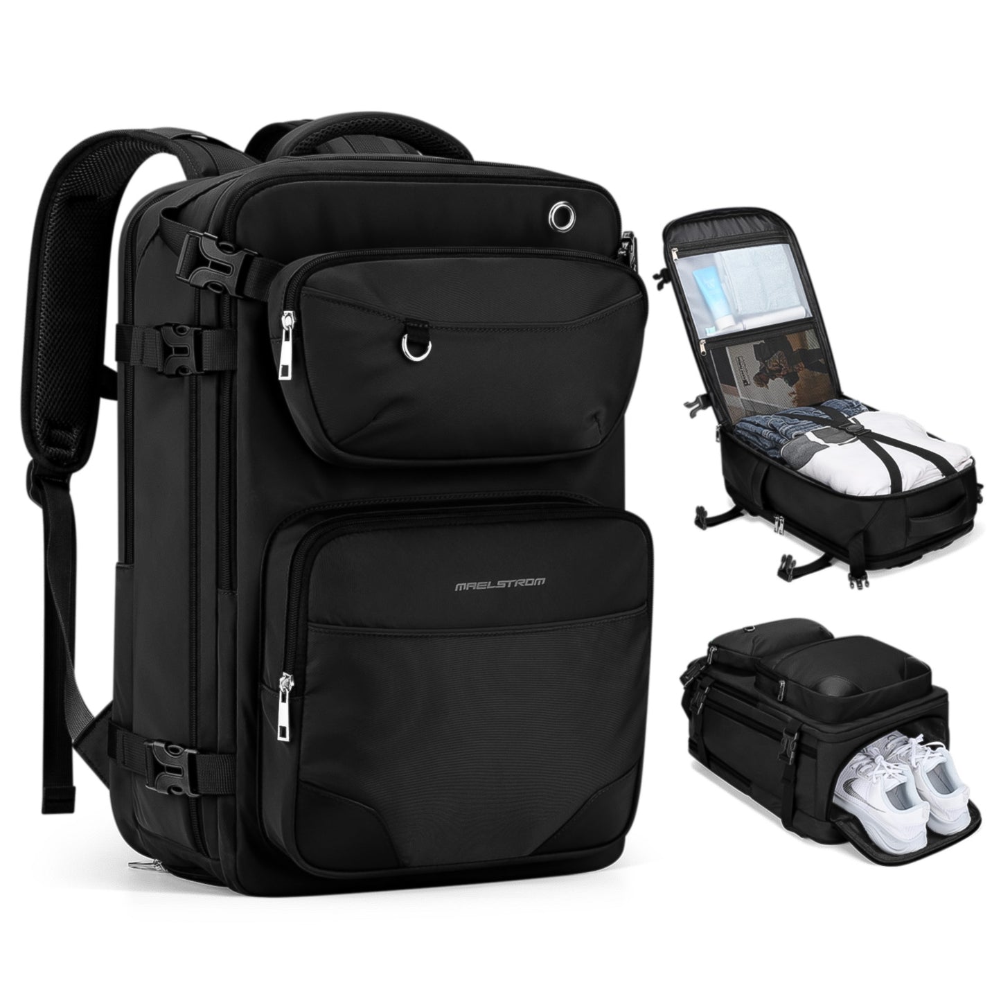 Maelstrom Travel Backpack for Men Women, 35L Carry on Backpack