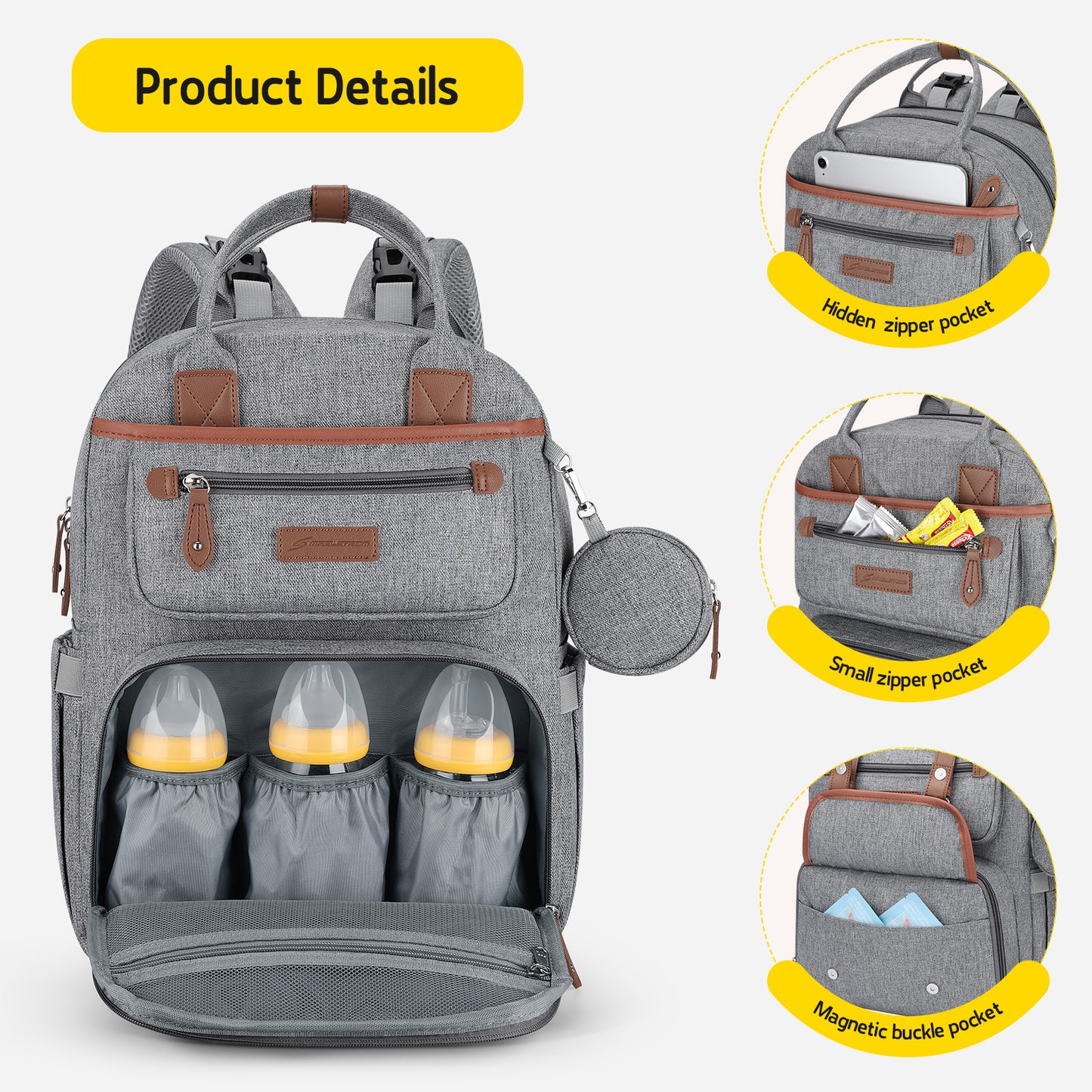 Maelstrom Diaper Bag, 23L-30L Expandable Diaper Backpack