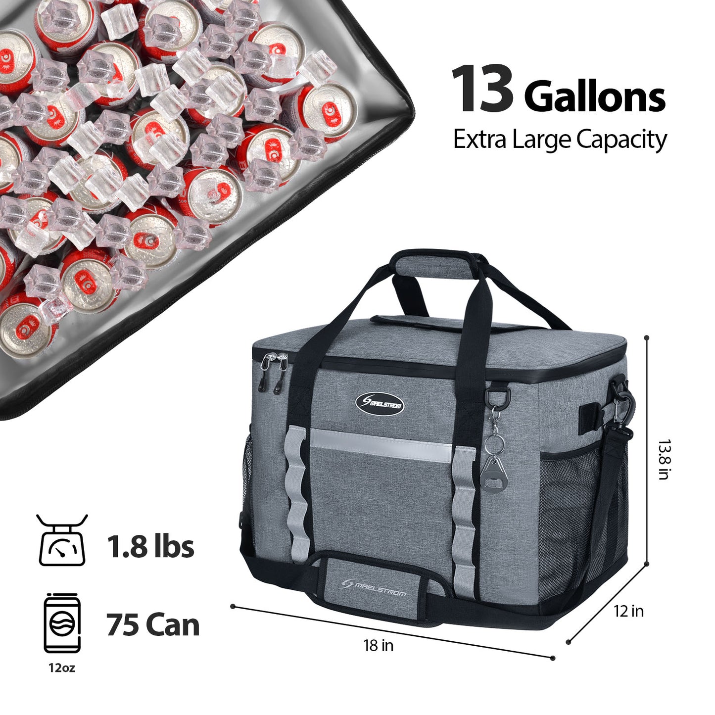 Maelstrom Soft Cooler Bag,24/30/60/75 Cans Collapsible Soft Sided Cooler