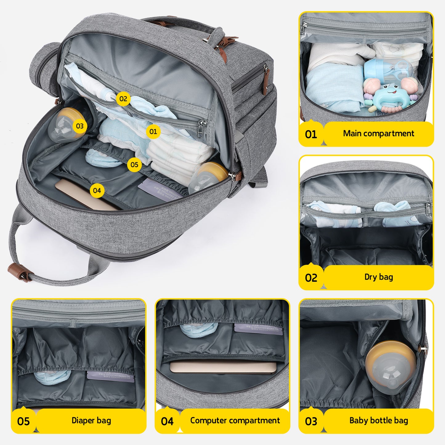 Maelstrom Diaper Bag, 23L-30L Expandable Diaper Backpack