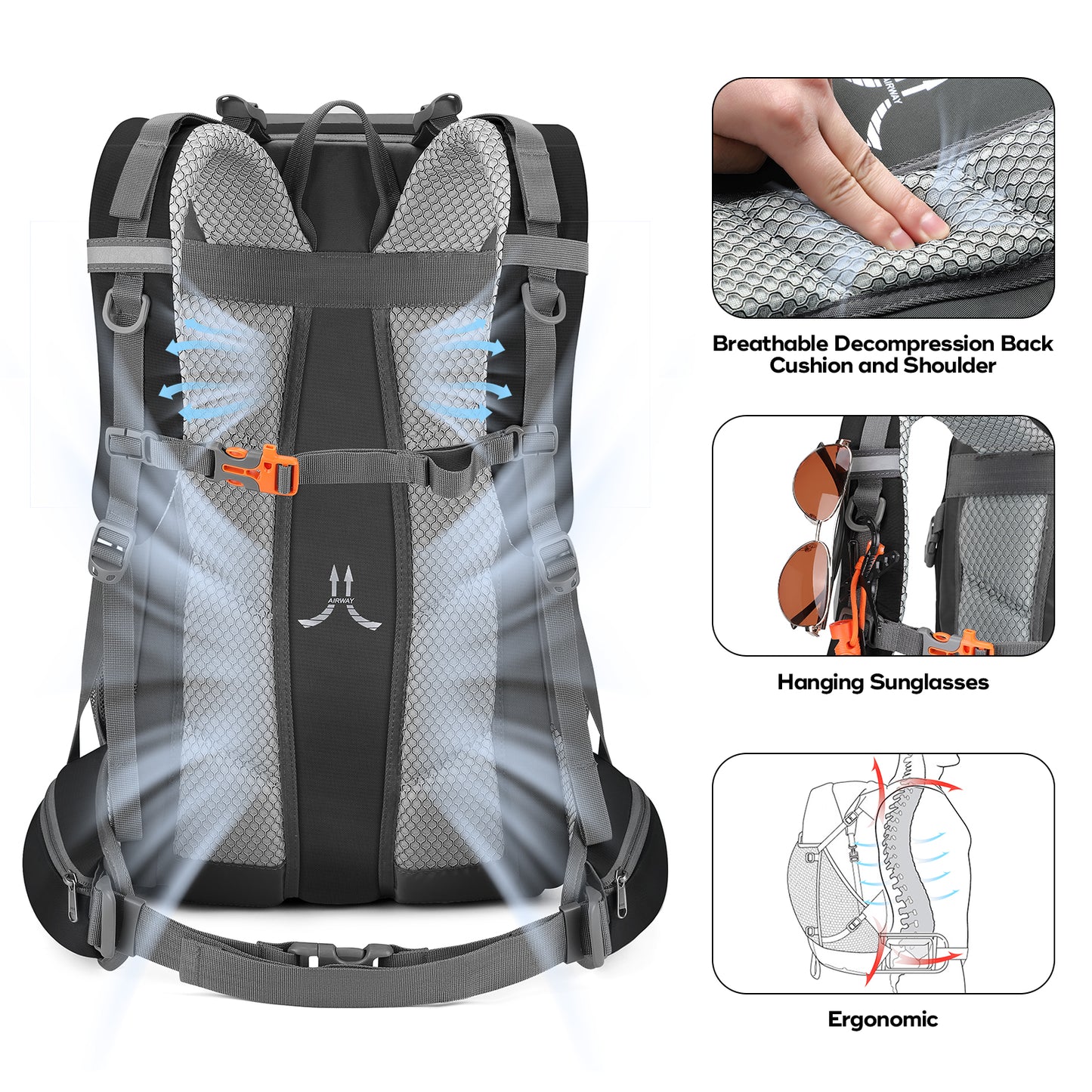 Maelstrom Hiking Backpack,40L Camping Backpack,Lightweight Travel Backpack