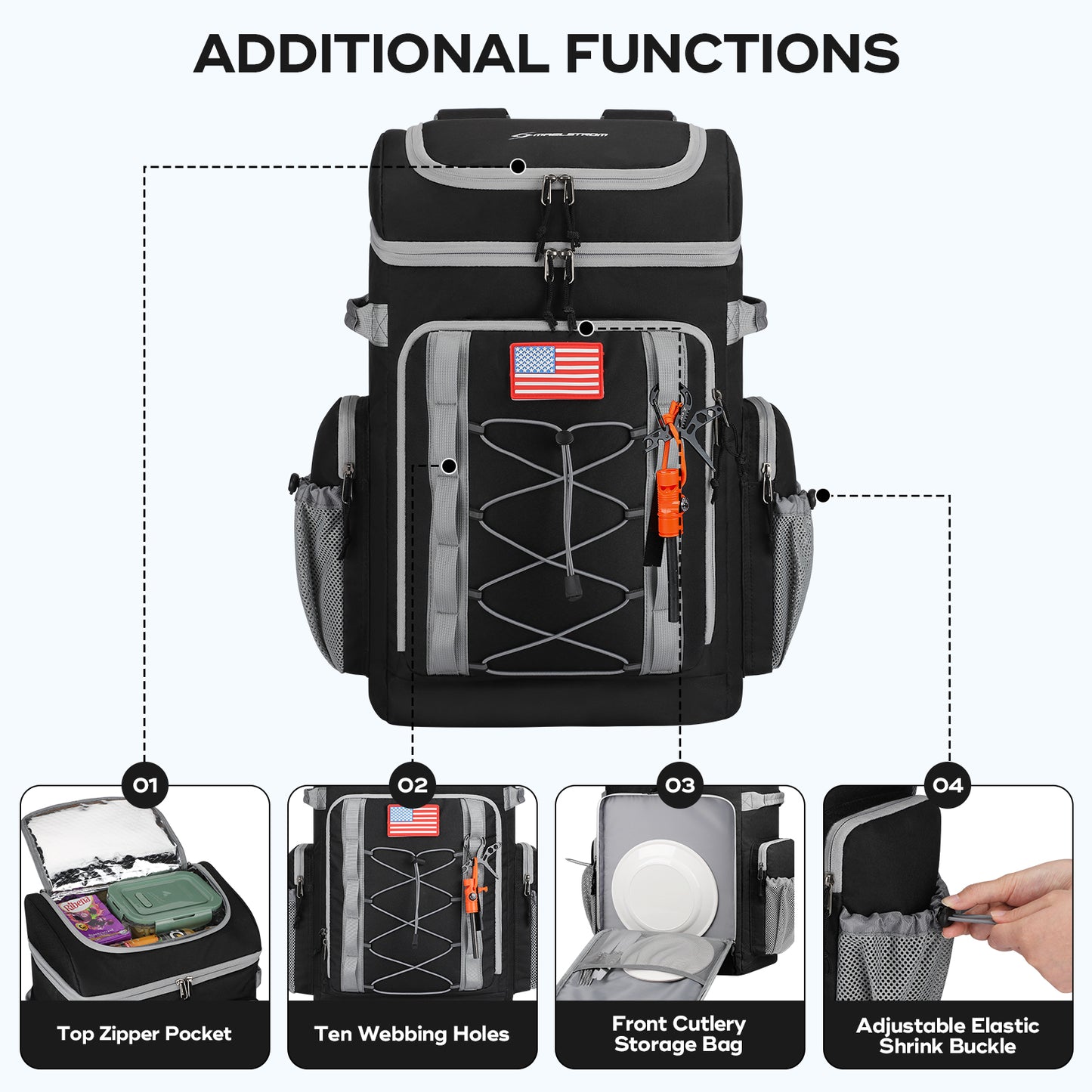 Maelstrom Cooler Backpack,50 Can Insulated Soft Backpack Cooler