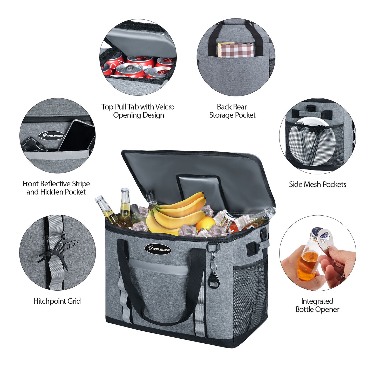 Maelstrom Soft Cooler Bag,24/30/60/75 Cans Collapsible Soft Sided Cooler