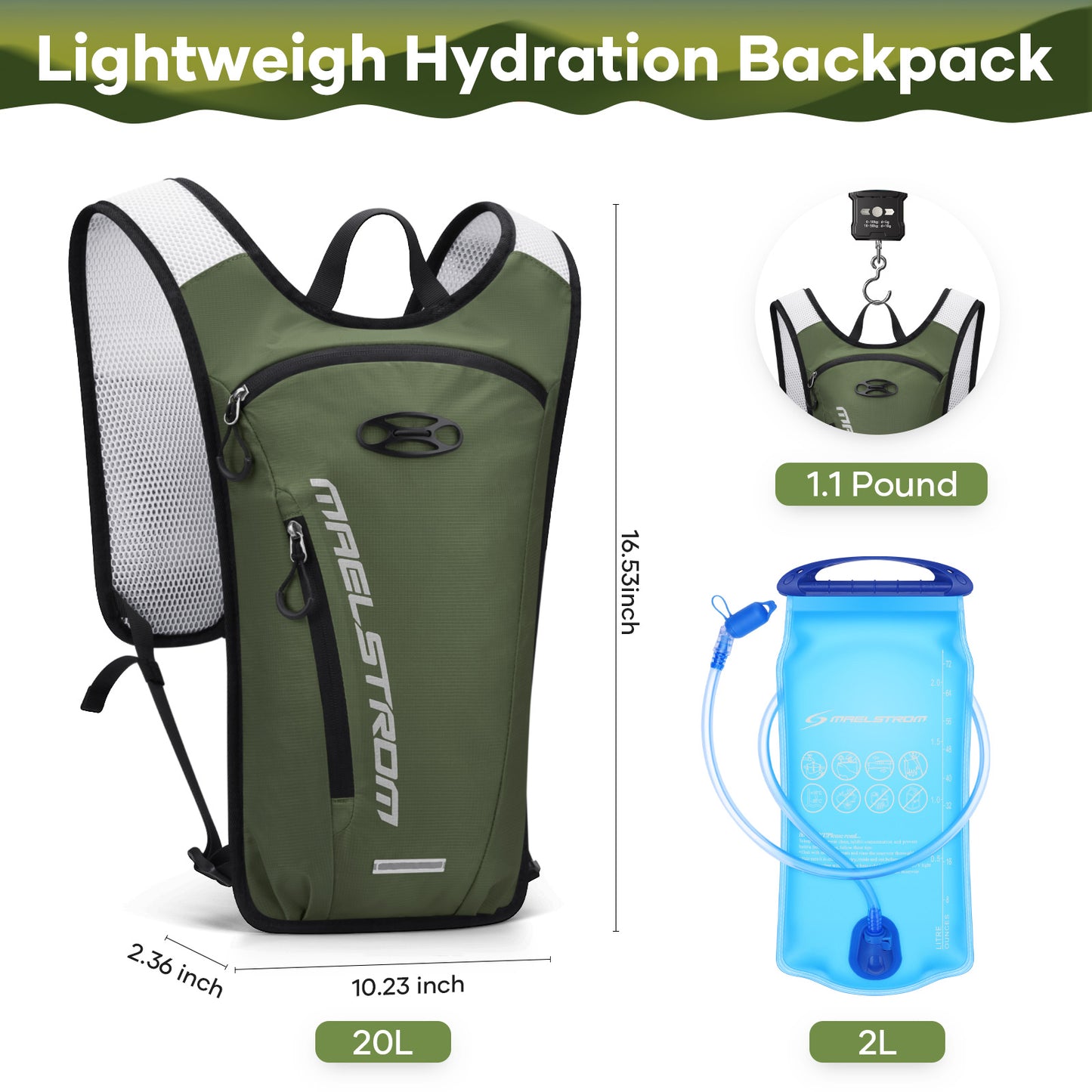 Maelstrom 2L Running Hydration Vest,Hiking Backpack