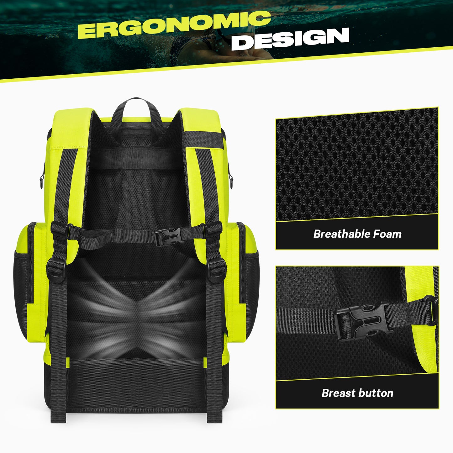 Maelstrom Swim Backpack,35L Swimming bag