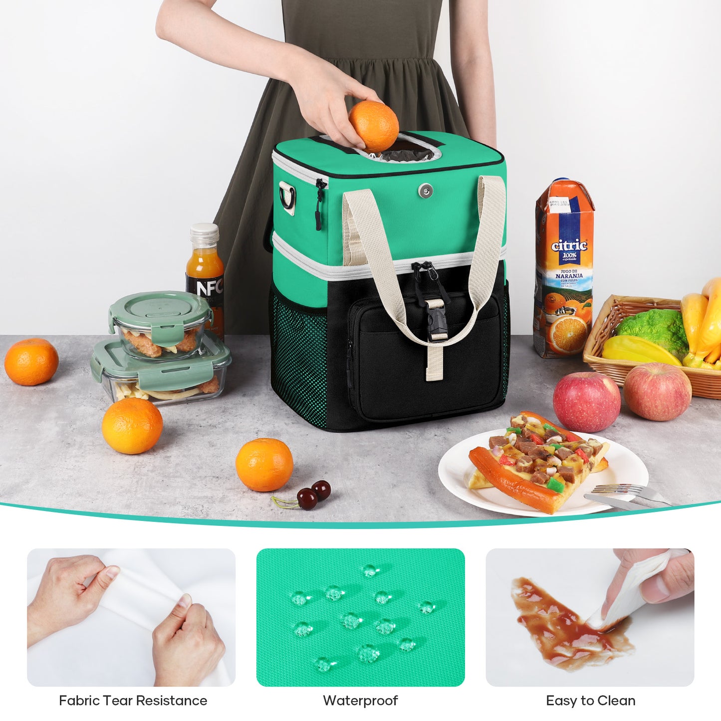 Maelstrom 20L Insulated Lunch Bag , Leakproof Double Deck Cooler Bag