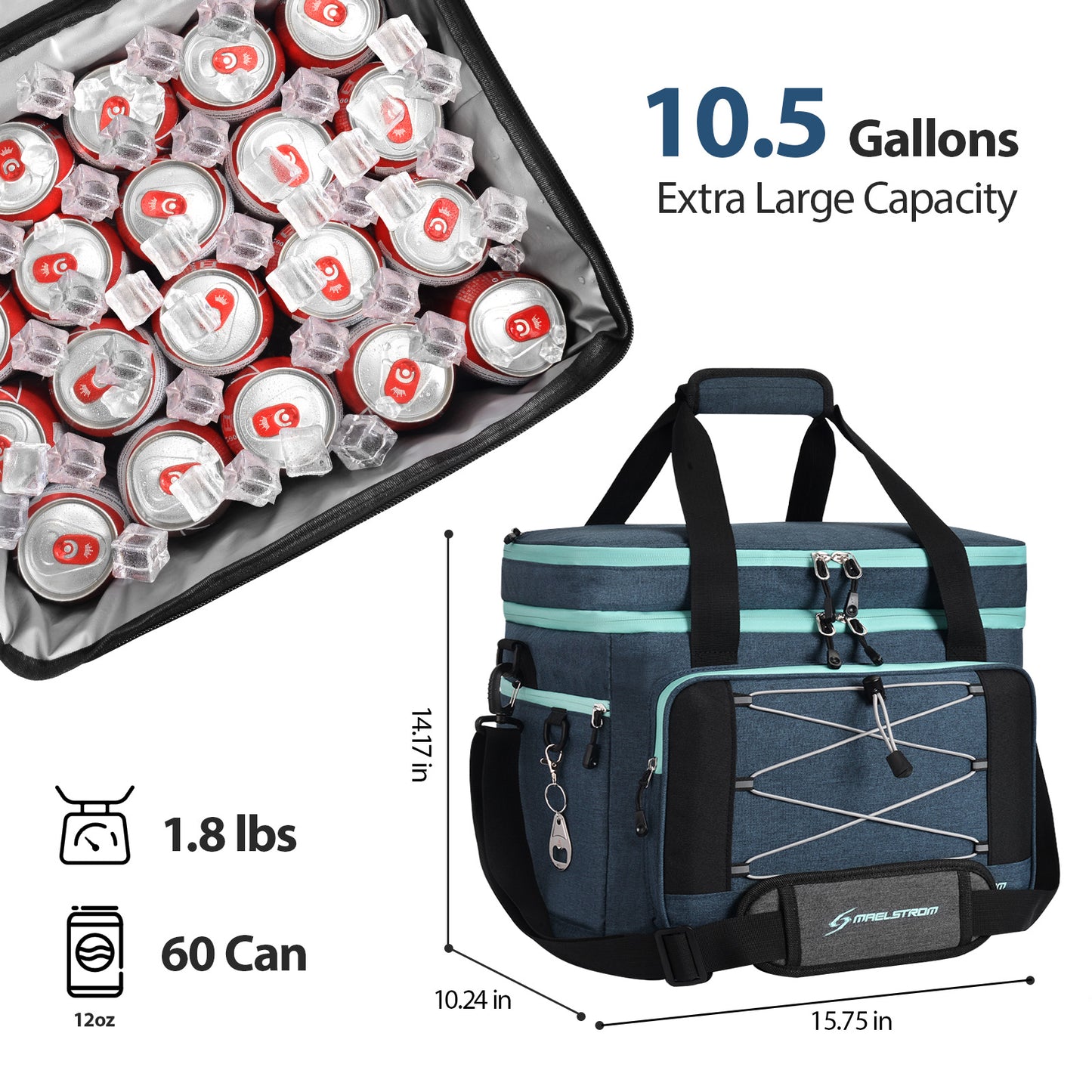 Maelstrom Soft Cooler Bag,24/30/60/75 Cans Collapsible Soft Sided Cooler