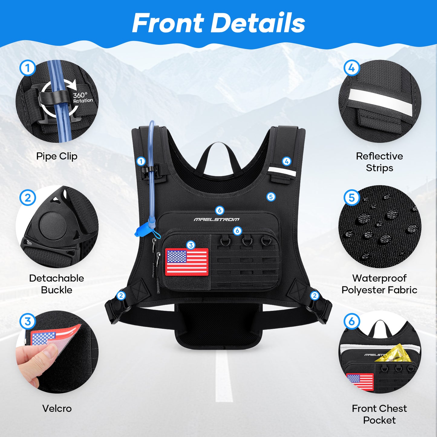 Maelstrom Running Vest, Detachable Hydration Backpack