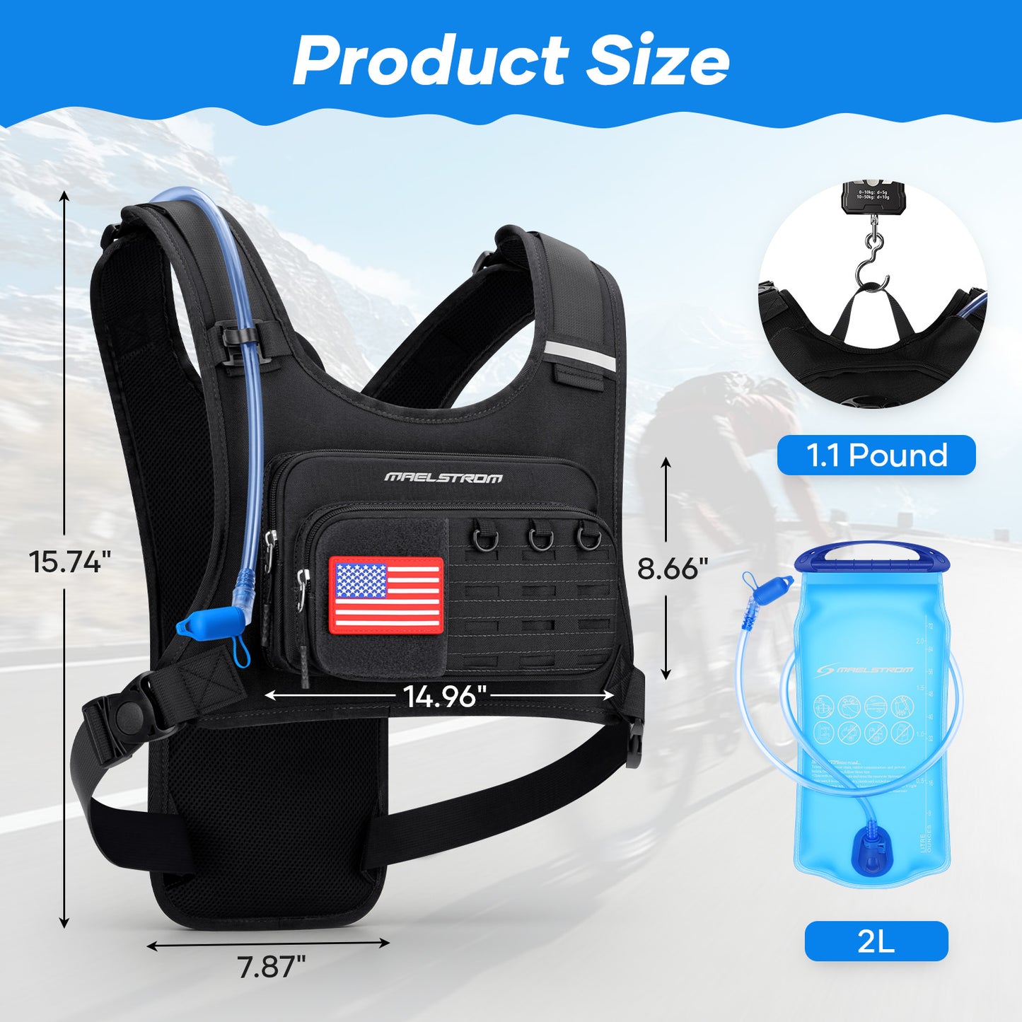 Maelstrom Running Vest, Detachable Hydration Backpack
