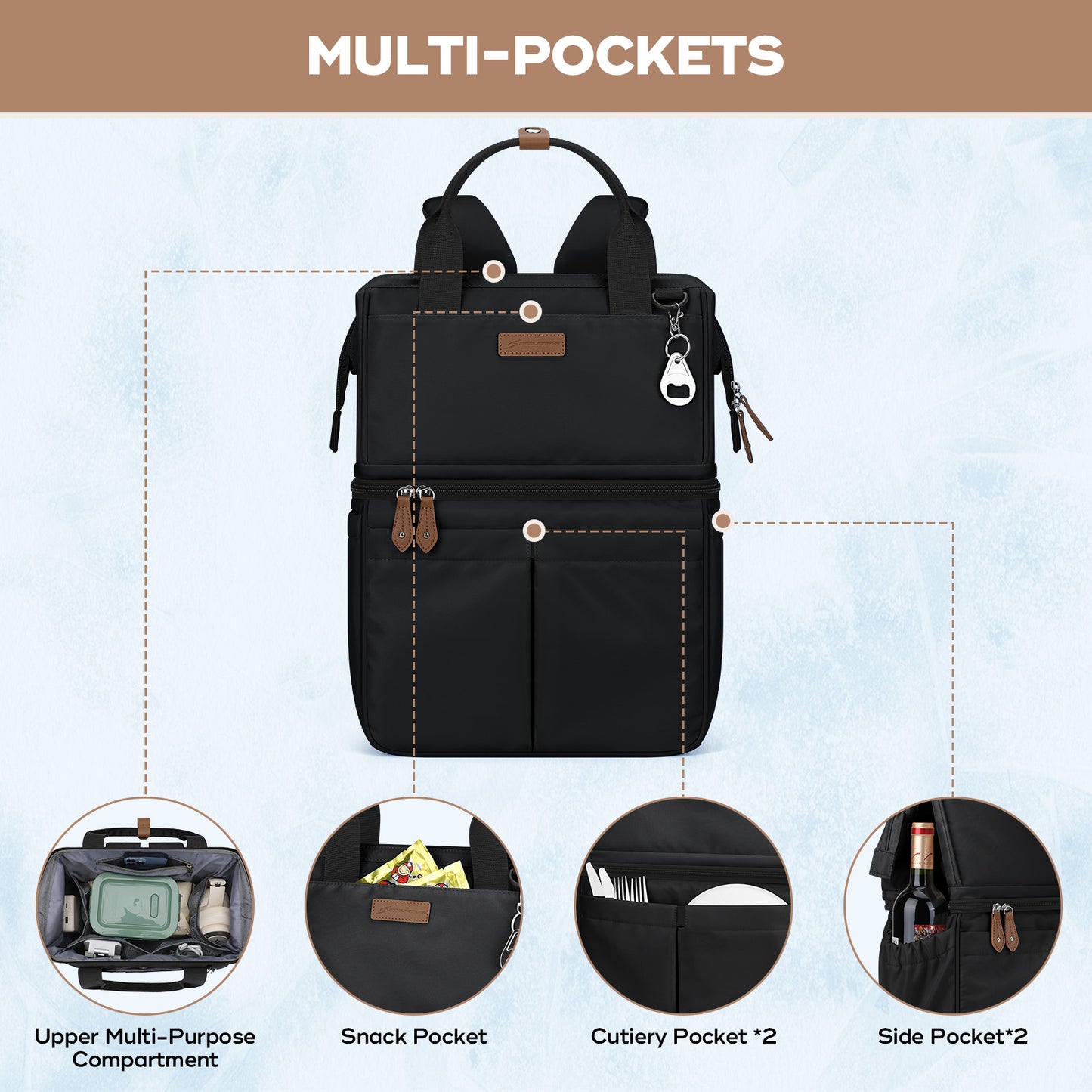 Maelstrom Cooler Backpack, 36 Cans Insulated Backpack Cooler