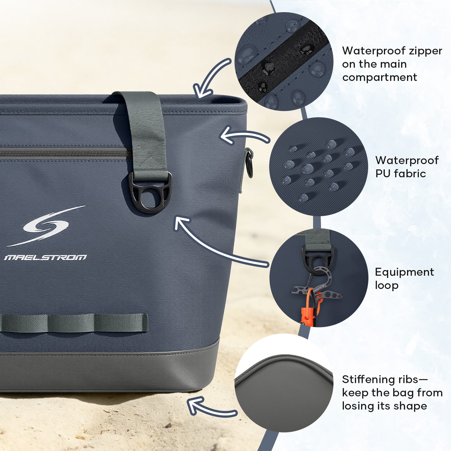 Maelstrom Insulated Cooler Bag,30 Can Collapsible Coolers for Men and Women,Large Leakproof &Waterproof Soft Cooler Makes a Perfect Insulated Grocery,Travel,Beach or Picnic Bags