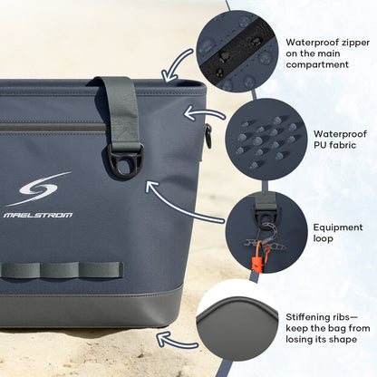 Maelstrom Insulated Cooler Bag,30 Can Collapsible Coolers for Men and Women,Large Leakproof &Waterproof Soft Cooler Makes a Perfect Insulated Grocery,Travel,Beach or Picnic Bags